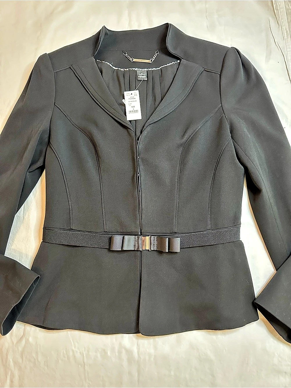 WHBM Lady Like Belted Jacket Size 6 NWT